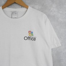 画像1: Microsoft office コンピューター企業 ロゴプリントTシャツ L (1)