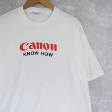 画像2: Canon "KNOW HOW" 精密機器メーカー ロゴプリントTシャツ XL (2)