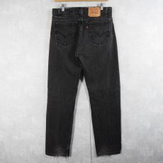 画像2: 90's Levi's 505 "RELAXED FIT STRAIGHT LEG" USA製 ブラックデニムパンツ W32 (2)