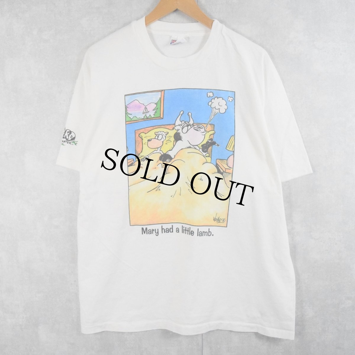 画像1: 90's A HERD OF LAUGHTER "Mary had a little lamb." シュールイラストプリントTシャツ XL (1)