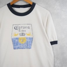 画像1: 【お客様お支払処理中】2000's Corona ビール企業 プリントリンガーTシャツ  (1)