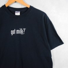 画像1: "got milk?" キャンペーンプリントTシャツ BLACK M (1)