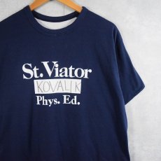 画像1: 70〜80's "St. Viator Phys. Ed." ダブルフェイス リバーシブルTシャツ NAVY (1)