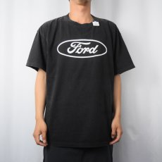 画像2: 90's Ford 自動車メーカー ロゴプリントTシャツ BLACK (2)