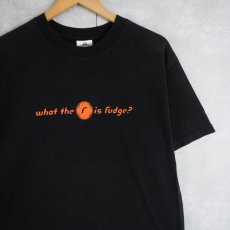 画像1: USA製 "what the F is fudge?" プリントTシャツ BLACK L (1)