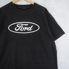 画像1: 90's Ford 自動車メーカー ロゴプリントTシャツ BLACK (1)