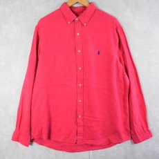 画像1: Ralph Lauren リネンボタンダウンシャツ XL (1)