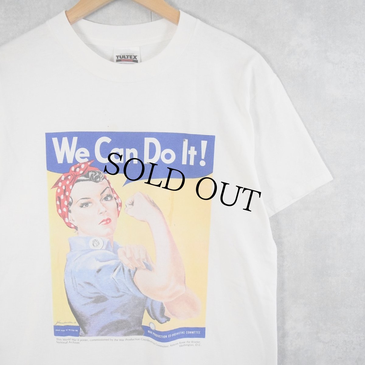 画像1: 90's "We Can Do It!" 第二次世界大戦 ポスタープリントTシャツ M (1)