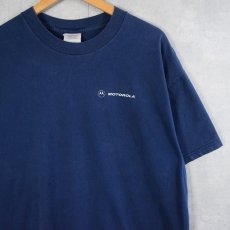 画像1: MOTOROLA 携帯電話企業ロゴプリントTシャツ NAVY XL (1)