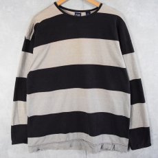 画像1: 90's GAP USA製 ファットボーダー柄Tシャツ XL (1)