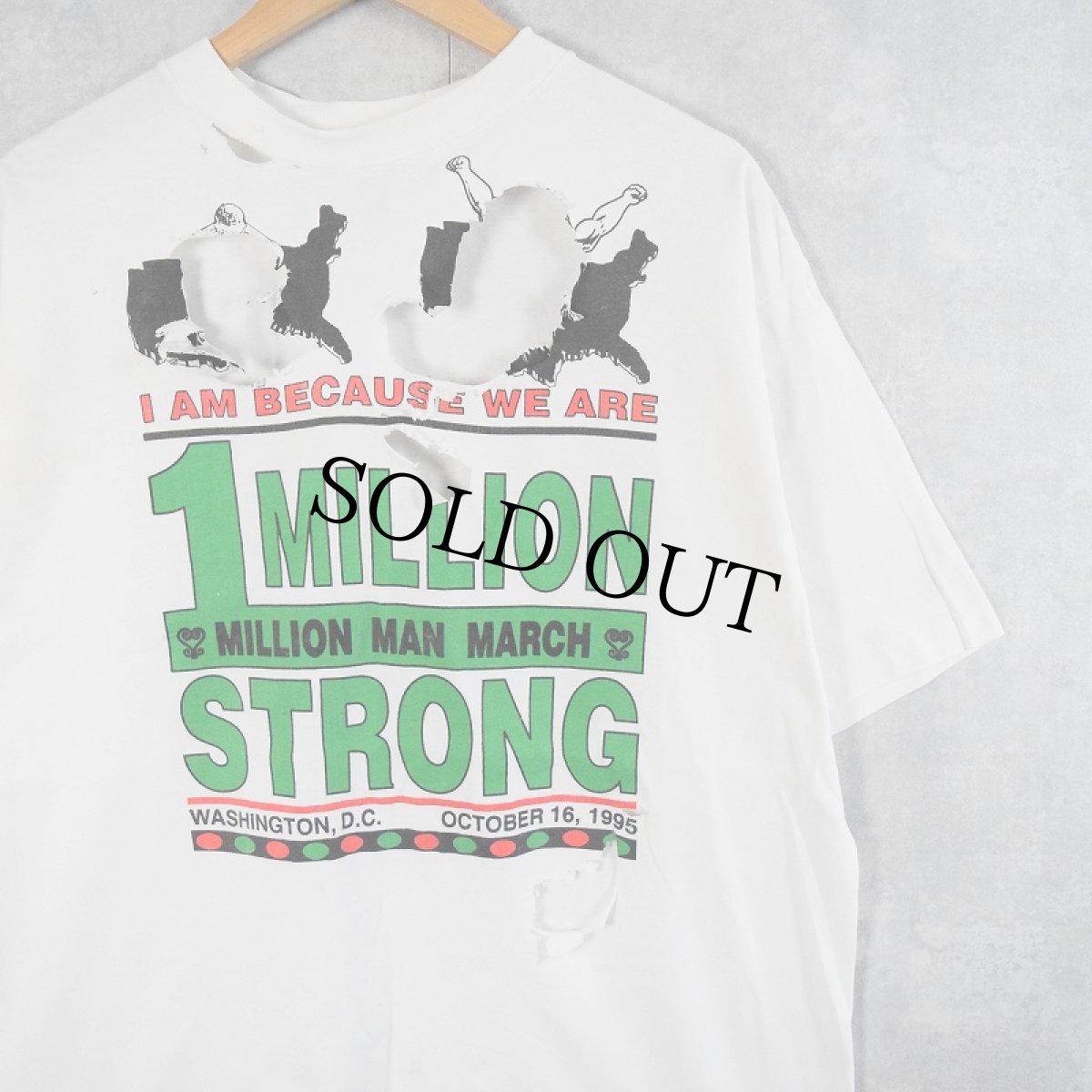 画像1: 90's USA製 "1 MILLION STRONG" プリントTシャツ XL (1)