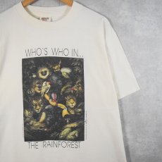 画像1: 90's Carl W. Rohrig USA製  "WHO'S WHO IN... THE RAINFOREST" アートプリントTシャツ XL (1)