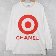 画像1: 2000's PIZZA SLIME "CHANEL TARGET" パロディプリントロンT L (1)