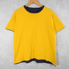 画像2: 〜80's 無地 リバーシブルTシャツ NAVY (2)