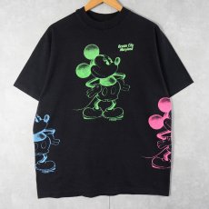 画像1: 90's Sherry's MICKEY MOUSE USA製 "Ocean City Maryland" キャラクターマルチプリントTシャツ BLACK XL (1)