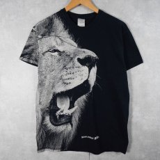 画像1: SANDIEGO ZOO ライオン 大判プリントTシャツ M (1)