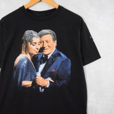 画像1: TONY BENNETT & LADY GAGA ミュージシャンツアーTシャツ BLACK (1)