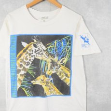 画像1: 90's CHERIE FLIPPEN USA製 キリンイラストプリントTシャツ (1)