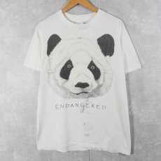 画像1: 90's ONE PLANET "ENDANGERED" パンダプリントTシャツ L (1)