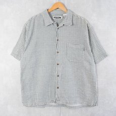 画像1: RIVER 総柄 オープンカラーコットンシャツ XL (1)