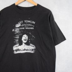 画像1: 90's LILY TOMLIN written by JANE WAGNER 舞台プリントTシャツ BLACK (1)