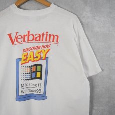 画像1: 90's Verbatim "Microsoft Windows95" 記録メディアブランド プリントTシャツ XL (1)