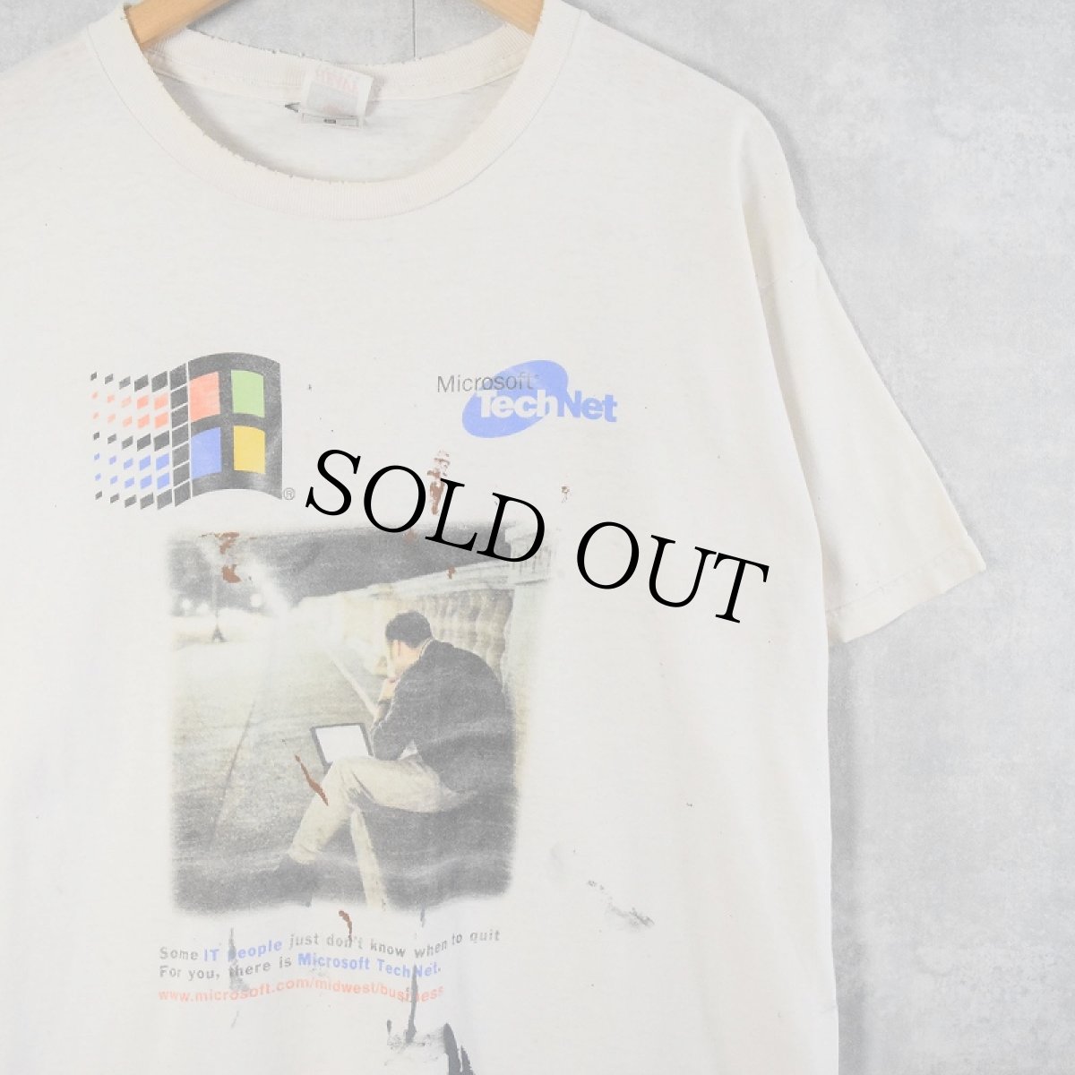 画像1: Microsoft Tech Net コンピューター企業 プリントTシャツ XL (1)