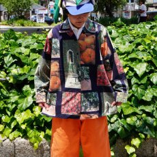 画像1: 90〜2000's ESPRIT 野菜柄 コットンオープンカラーシャツ M (1)