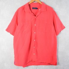 画像1: POLO Ralph Lauren リネン×シルクオープンカラーシャツ XL (1)