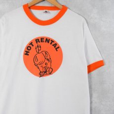 画像1: "HOT RENTAL" プリントリンガーTシャツ L (1)