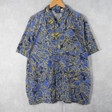 画像1: 90's〜 Patagonia ORGANIC COTTON ハイビスカス柄 コットンシャツ L  (1)