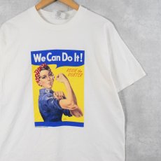画像1: USA製 "We Can Do It!" 第二次世界大戦 ポスタープリントTシャツ L (1)