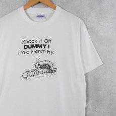 画像1: 80's "Knock It Off DUMMY! I'm a French Fry." シュールイラストプリントTシャツ XL (1)
