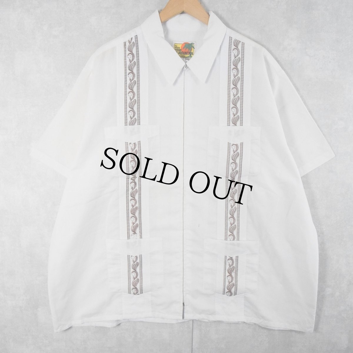 画像1: GUAYABERA フルジップ 刺繍デザイン キューバシャツ (1)