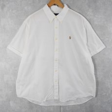 画像1: Ralph Lauren "CHAMBRAY OXFORD" ロゴ刺繍 コットン ボタンダウンシャツ XXL (1)