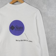 画像1: 90's Sun Microsystems USA製 ITサービス企業 ロゴプリント モックネックロンT M (1)