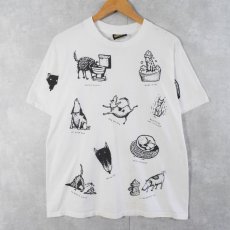 画像1: 90's Joe Crabtree USA製 犬マルチプリントTシャツ L (1)