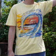 画像1: 70's HANG TEN サーフィン 大判プリントTシャツ M (1)