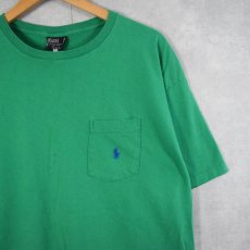 画像1: 90's POLO Ralph Lauren USA製 ロゴ刺繍 ポケットTシャツ L (1)