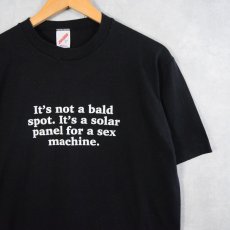 画像1: 90's USA製 "It's not a bald spot. It's a solar panel for a sex machine." メッセージプリントTシャツ L (1)