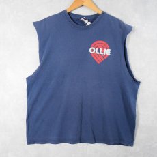 画像4: 2000's POWELL PERALTA "ALAN GELFAND OLLIE" スケートブランドプリント カットオフTシャツ NAVY XL (4)