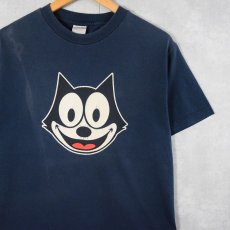 画像1: 90's FELIX USA製 キャラクタープリントTシャツ NAVY M (1)