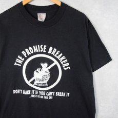 画像1: 90's "THE PROMISE BREAKERS" メッセージプリントTシャツ BLACK L (1)