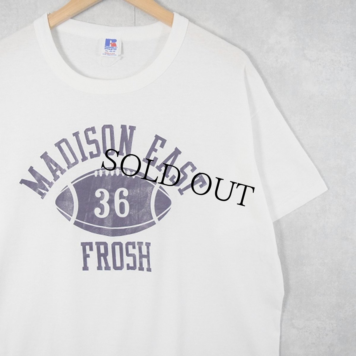 画像1: 80's RUSSELL ATHLETIC USA製 "MADISON EAST FROSH" プリントTシャツ XL (1)