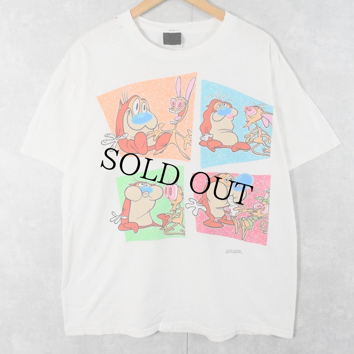 画像1: 【お客様専用ページ】90's Ren&Stimpy USA製 キャラクタープリントTシャツ XL (1)