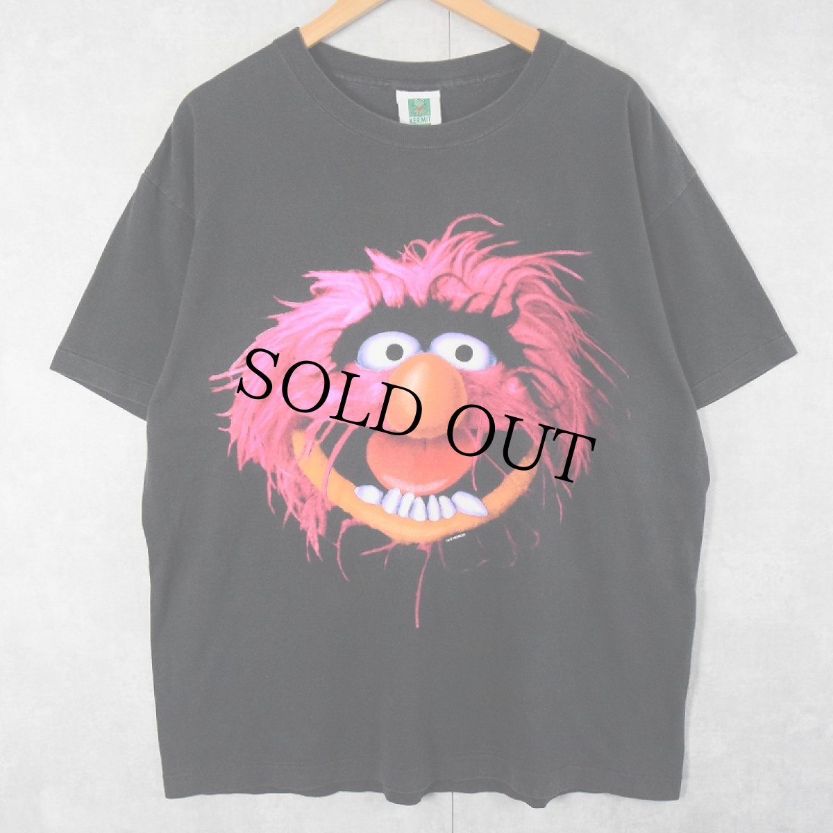 画像1: 90's The Muppets Animal USA製 キャラクタープリントTシャツ BLACK XL (1)