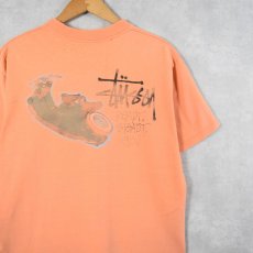 画像1: 90's STUSSY USA製 バイクイラストTシャツ L (1)