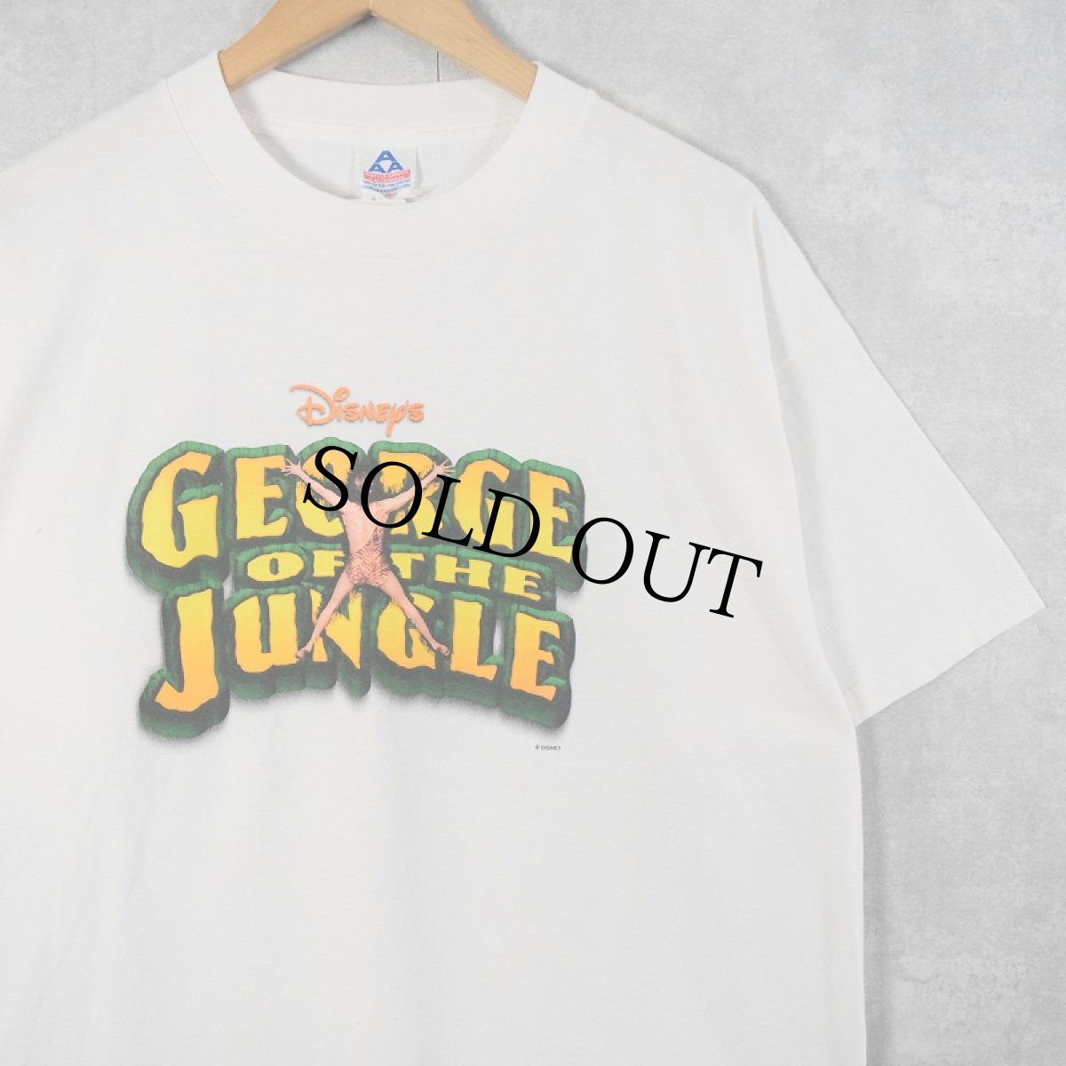 画像1: 90's Disney GEORGE OF THE JUNGLE 映画プリントTシャツ XL (1)