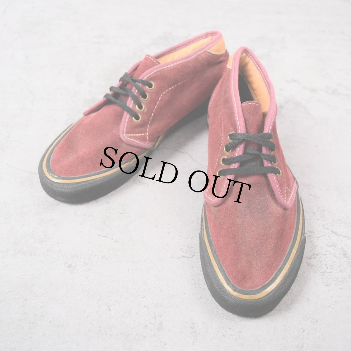 画像1: 80〜90's VANS USA製 CHUKKA SUEDE BURGUNDY 27cm (1)