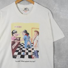 画像1: 90's USA製 "I'd feel naked without my hat!" シュールイラストプリントTシャツ L (1)